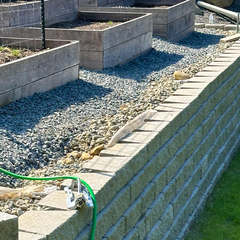 Retaining Wall with Planters